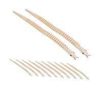 Beaupretty 12pcs Natural Wooden Snakes Flexible Unfinished Wiggly Snake Figures Craft for Birthday Party Halloween Props