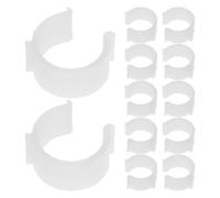 Beaupretty 12pcs No-Drill Curtain Rod Bracket Plastic Hooks with U Shaped Clip, Easy Removal and Replacement, White Plastic Support for Tension Rods in Bedroom and Bathroom