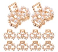 Beaupretty 12pcs Pearl Octopus Clip Spider Jaw Hair Claw Clips Plastic Hair Claws Pins Hair Accessories for Women Girls Ladies Bridals
