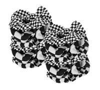 Beaupretty 12pcs Plaid Scrunchies for Women Black White Checkered Hair Ties Elastic Ponytail Holders with Neutral Tones Versatile Hair Accessories for Daily Styling and Fashionable Looks