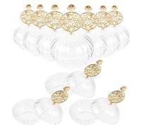 Beaupretty 12pcs Plastic Candy Boxes for Wedding Party Favour Gift Storage, Small Golden Boxes Suitable for Parties and Daily Life, Creative Pumpkin Shape Design