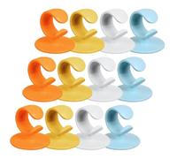 Beaupretty 12pcs Plug Holder Hook Power Plug Wall Storage Holder 3.5x2.5x1.5inch Abs Stable Self-Adhesive Design for Home Bathroom Organization