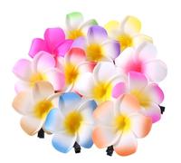 Beaupretty 12pcs Plumeria Hair Clips Set Colorful Hawaiian Flower Hair Accessories for Women Decorative for Weddings and Summer Parties