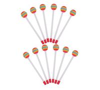 Beaupretty 12pcs Rainbow Lollipop Drumsticks Colorful Percussion Mallets with Soft Foam Heads Handles Comfortable Grip for Early Music Education and Family Rhythm Play