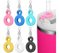 Beaupretty 12pcs Reusable Silicone Straw Hanging Pendants Not Easy to Break Attach to Straw Cute Charms for Drinking and Craft Supplies