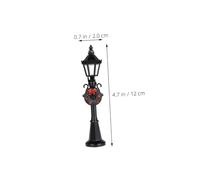 Beaupretty 12pcs Scale Miniature Street Lamps Black Metal DIY Dollhouse Accessories Mini Post Lanterns for Outdoor Scene Decoration Christmas Village Pathway Lights