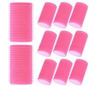 Beaupretty 12pcs Self Grip Hair Rollers Set Sponge Hair Curler Adhesive Hairstyling Roller Professional Hairdressing Tools for Women Home Salon (Rosy）