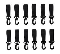 Beaupretty 12pcs Stroller Hooks Black Rotatable Hanger Clips for Diaper Bags and Shopping Bags Organizer Heavy Duty Pushchair Accessories to Increase Storage Space and Hands