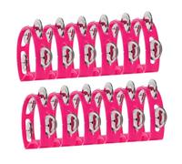 Beaupretty 12pcs Tambourines Lightweight Plastic Handheld Percussion Instruments with Jingle Bells for Rhythm Learning Motor Skill Development Party and Classroom Activities