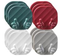 Beaupretty 12pcs Thumb Wall Hook Abs Material Self Adhesive Storage Hanger with Tight Fitting and Wide Compatibility for Cable Cord and Clothes Organizing in Home