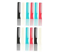 Beaupretty 12pcs Two-sided Hair Styling Combs Five-prong Hairdressing Tools for Salon and Home Use Men and Women Hair Cutting and Detangling Combs Random Color