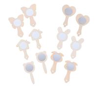 Beaupretty 12pcs Unfinished Wooden Handheld Mirrors DIY Craft Set, Natural Wood Material with Random Shades, Mini Wooden Mirror Crafts for Creativity and Painting Activities