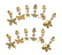 Beaupretty 12pcs Vintage Butterfly Hair Jewelry Charms Retro Hair Clips Set for Women Men Braids Accessories Solid Alloy Construction