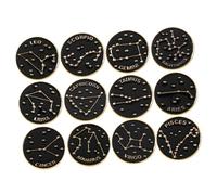 Beaupretty 12pcs Vintage Zodiac Enamel Lapel Pins Set Decorative Brooches for Backpacks Jackets Hats Collar Accessories Easy to Attach and Remove Stylish Friends