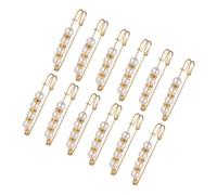 Beaupretty 12pcs Waist Jeans Accessory Brooch Pins Pearl Safety Pins for Dress Elegant Versatile
