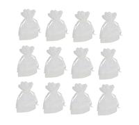 Beaupretty 12pcs White Lace Pattern Drawstring Bags for Jewelry Storage Breathable Bunchy Yarn Pouches with Elegant Star Design Pouches for Travel and Gift Sachets