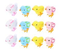 Beaupretty 12pcs Wind Up Chicken Rabbit Cute Cartoon Clockwork Animal Playthings for Safe Jumping for Easter Party Favors and Playtime Random Color