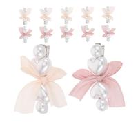 Beaupretty 12pcs Women Bow Hair Clips Pearl Bow Hairpins Duckbill Barrette Hair Styling Tools for Weddings Party