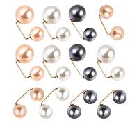 Beaupretty 12pcs Women Pearl Safety Brooch Pins Skirt Waist Button Pins Collar Decorative for Clothing Accessories Random Style