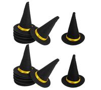 Beaupretty 14pcs Mini Felt Witch Hats Black Miniature Party Hats for Dolls Wine Bottle Toppers DIY Witch for Halloween Crafts and Cosplay Events