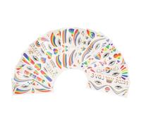 Beaupretty 15 Sheets Rainbow Sticker Face Paint Fake Temporary Markers Balm Stencil Paper Stick and Face Gems Gel Nail Stickers Glitter Stickers for Hands Body