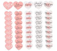 Beaupretty 150pcs Small Heart Shaped Thank You Cards for Hanging Pink Bridal Shower Gift Tags Wedding Favor Tags Shower Gratitude Notes for Small Business Packaging