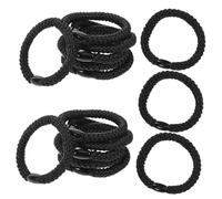 Beaupretty 15pcs Black Thick Woven Hair Ties High Elasticity Non-slip Ponytail Holders Gentle Elastic Bands for Women Men Comfortable Fit Hair Accessories