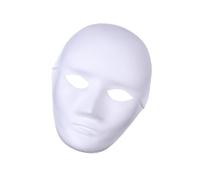 Beaupretty 15pcs Blank White Paper Pulp Halloween Masks for Adults DIY Full Face Paintable Ghost Cosplay with Elastic Strap Eco Friendly Scary Hip Hop Dance Masquerade Party Masks for Men