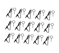 Beaupretty 15pcs Iron Mic Collar Clips Adjustable Lavalier Microphone Holder Clamp for Interviews Meetings Presentations Compact Portable Microphone Accessories