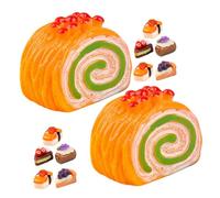 Beaupretty 15pcs Miniature Cake Mini Dessert Models for Doll House Kitchen Scene Decor Mixed Styles Vivid Pretend Food Collectible Ornaments