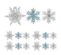 Beaupretty 15pcs Snowflake Hair Clips Silver Blue Double Fringe Side Clips for Christmas Parties Winter Weddings