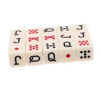 Beaupretty 15pcs Spanish Poker Dice Set Ivory Color Lettered Dice for Poker and Liars Game Party Supplies Birthday Game Props