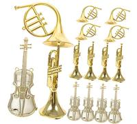 Beaupretty 15pcs Violin Christmas Decorations Christmas Instruments Ornaments Musical Instrument Model Decor Mini Tree Decor Musical Ornaments Plastic