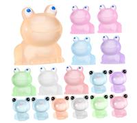 Beaupretty 16 Pcs Mini Resin Frogs Glow Dark Small Luminous Frog Figurines for Desk Bookshelf Dollhouse Decor Sturdy Craftsmanship Cute Tiny Animal Ornaments for Home and Office