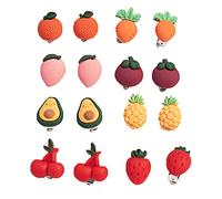 Beaupretty 16pcs Adorable Fruit Shaped Clip Earrings for Lightweight Ear Clips for Cute Cartoon Jewelry for Birthdays and Daily Wear