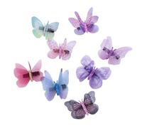 Beaupretty 16pcs Colorful Thin Gauze Butterfly Hair Clips Double-layer Stereoscopic Hairpins Delicate Bobby Pins for Girls Kids Random Colors Hair Accessories