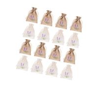 Beaupretty 16pcs Lavender Sachet Drawstring Bags for Craft Home Fragrance and Wedding Party Favors Linen Fabric for Storing Dried Herbs and Closet Fresheners