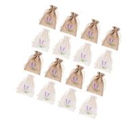 Beaupretty 16Pcs Linen Fabric Lavender Sachet Bags with Drawstring Empty Floral Print Packaging Bags for DIY Craft Wedding Party Favor Storage for Dried Lavender and Herbs