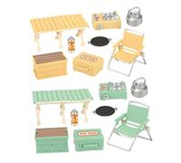 Beaupretty 16pcs Pretend Camping Set Mini Folding Chair Picnic Table Stove Outdoor Play for Portable Realistic Camping Gear for Family Bonding and Imaginative Adventures