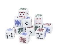 Beaupretty 16Pcs White Acrylic Poker Dice Square Corner Liars Dice Game Prop Portable for Party Board Games and Fun Gaming Supplies