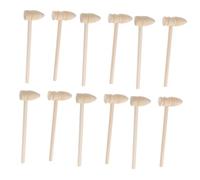 Beaupretty 16Pcs Wooden Mallet with Long Ergonomic Handles Safe Polished Surface Cracking Hammers for Shellfish Interactive Building Blocks Game for Boys