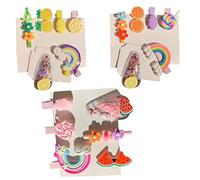 Beaupretty 18pcs Colorful Plastic Hair Pins Bobby Pins with Sweet Kawaii Design Beautiful Shape Lightweight Portable Hair Accessories for Toddlers First Birthday Photo Prop Random Color Random Style