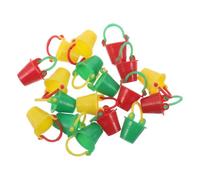 Beaupretty 18pcs Miniature Buckets Plastic Beach Pails for Dollhouse Ornaments Coastal Scene Building Accessories in Red Yellow Green Lightweight Micro Landscape Decor