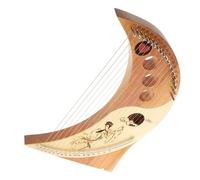 Beaupretty 19-string Solid Wood Lyre Harp with Resonance Box and Tuning Wrench, Portable Ancient Style Wooden Harp Musical Instrument for Beginners and Music Enthusiasts Color
