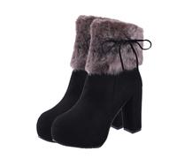 Beaupretty 1Pair Durable Vintage Fashion Boots for Women Comfortable Heeled Ankle Boots with Non Slip Sole for Winter Styling with Jeans Dresses