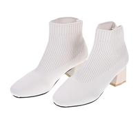 Beaupretty 1Pair Occidental Fashion Chunky Heels Boots for Women Elegant Short Ankle Boots Comfortable Breathable Design Stylish Autumn Footwear for Her