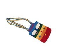 Beaupretty 1pc Colorful Knitted Shoulder Bag Fashionable Crossbody Bag for Women and Unique Rainbow Pattern for Daily Outfits and Essentials