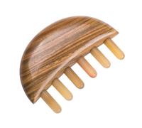 Beaupretty 1pc Creative Wide Tooth Sandalwood Massage Comb for Scalp Care Ergonomic Design Natural Buffalo Horn Material for and Hair Health