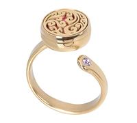 Beaupretty 1Pc Fashion Stainless Steel Ring with Hollow Carved Design for Aromatherapy Retro Finger Jewelry Daily Decoration for All Occasions