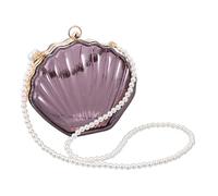 Beaupretty 1Pc Fashionable Pearl Chain Bag Acrylic Shell Shape Shoulder Bag for Women Capacity Crossbody Purse for Everyday Use Birthday Elegant and Durable Design